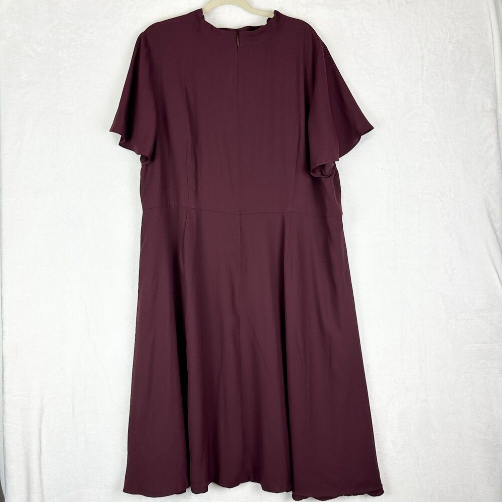 Talbots RSVP Hadley Crepe Fit & Flare Dress Size 22W NWT Flutter Sleeve Flaw - Picture 4 of 9